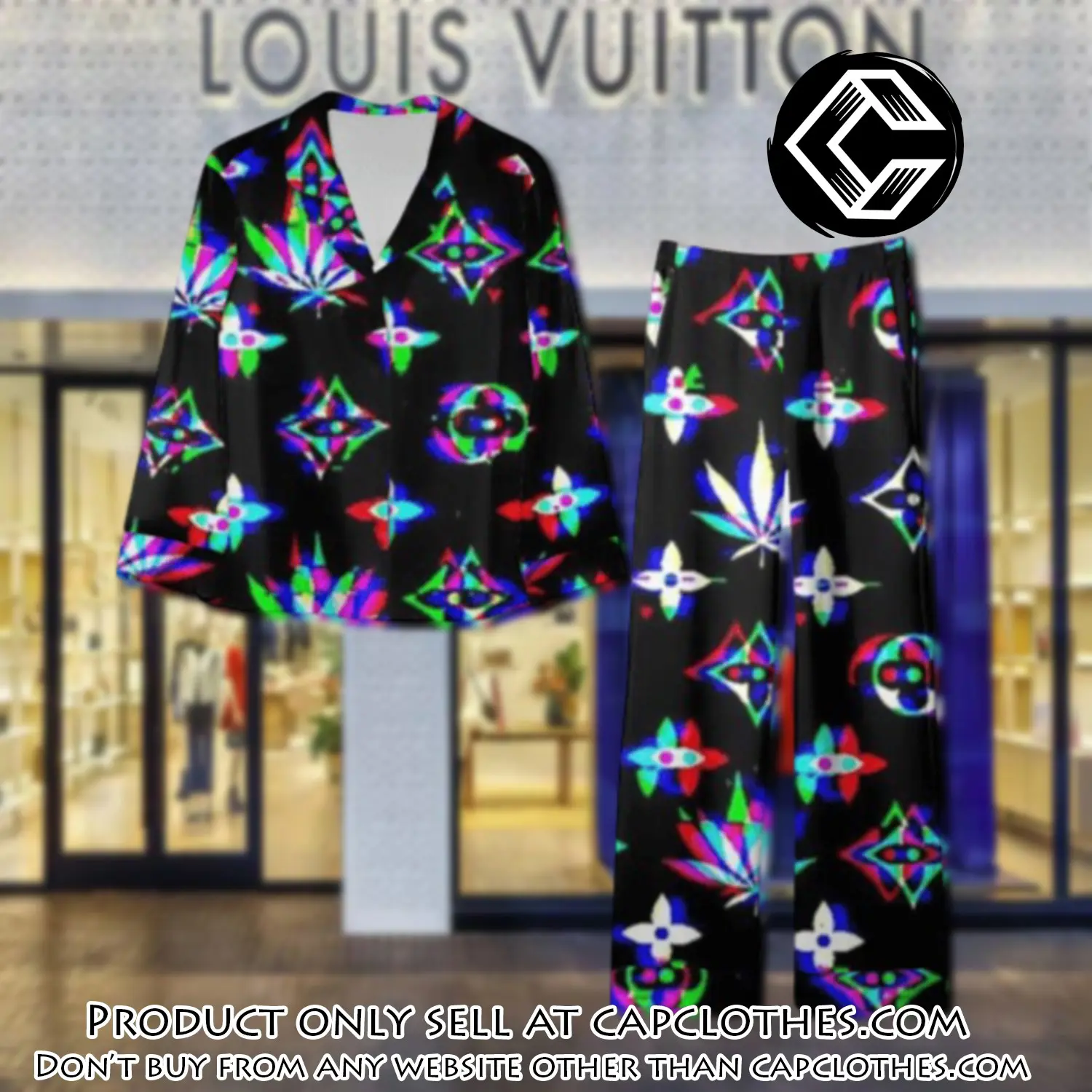 Trending luxury lv satin pajama set pjs1080 cc1719293